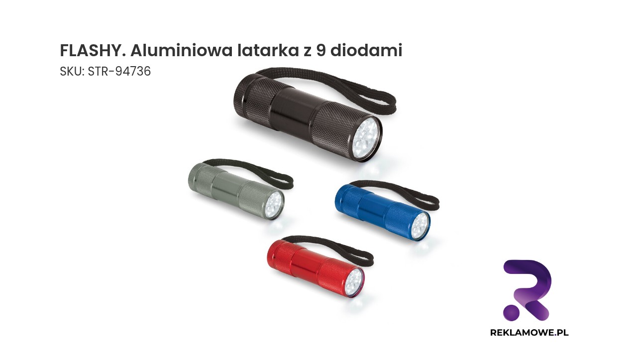FLASHY aluminiowa latarka z 9 diodami – praktyczna latarka LED