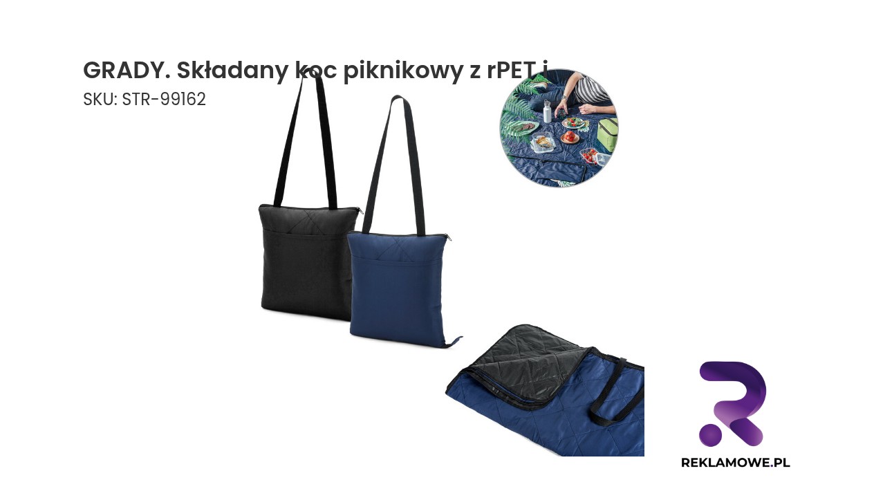 GRADY składany koc piknikowy z materiału rPET