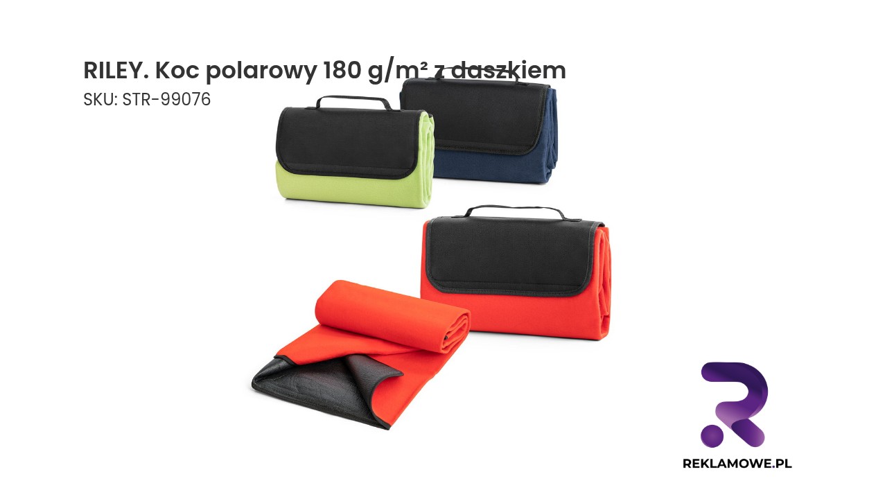 RILEY koc polarowy 180 g/m² z daszkiem – ciepły i praktyczny koc na chłodne dni